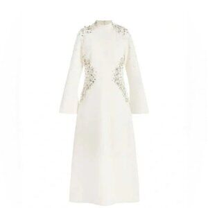 Jonathan Simkhai Ivory Embellished Midi Dress